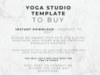 Bold text on a marble background explaining that this is a digital Canva template.
