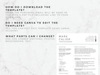 Resume template with contact information and text on a white background