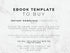 Text on a white marble background about an ebook template for purchase.