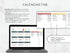 Calendar tab on a laptop screen with text explaining its features.
