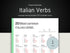 Italian verbs learning template with a dark background