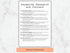 Keywords research and content checklist on a marble background with an 'Instant Download' button.