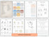 Printable language planner pages showing table of contents habit trackers family members and numbers worksheets