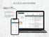 Laptop and smartphone displaying SEO progress on a light gray background with text about remote access.