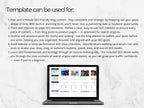 Laptop displaying a website on a light gray background with text about SEO planning and tools.