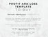 Text on a marble background about a profit and loss template for digital download.