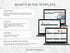 Laptops displaying project management tools with text on a marble background