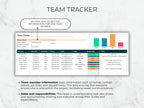Team Tracker software interface on a light gray background