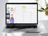 Laptop displaying a calendar app with a white background