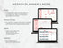 Weekly planner software interface on laptop screens with text description.