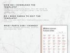 Sheet of paper with Russian verbs list on a marble background