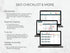 SEO checklist with multiple computer screens displaying different tools on a light gray background.