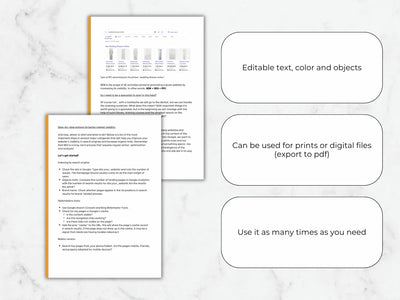 Two pages of a document with text and graphics on a marble background