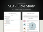 SOAP Bible Study template with two pages displayed on a black background