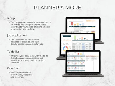 Four computer monitors displaying a planner application on a light gray background