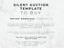 Text on a marble background about a silent auction template for digital download.