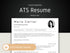 ATS Resume template with a professional layout on a dark background
