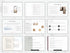 Collection of digital pages with text and images on a white background