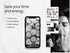 Phone case with clock design and text about time-saving features on a marble background