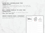 Instructions on downloading a template with icons and text on a marble background