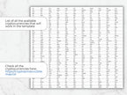 Sheet of paper with a list of cryptocurrencies on a light gray background