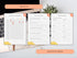 Debt tracker sheets on a desk with text 'Use as is' and 'Edit in Canva'.