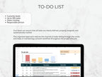 Screen of a to-do list application with task management features on a laptop.