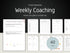 Weekly coaching goal setting sheets with a dark background