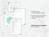 Examples of life balance wheels and stress management techniques included in the customizable mood journal template.