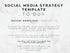 Text on a marble background describing a social media strategy template for purchase.