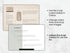 Two pages from a design document with text and images on a marble background