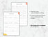 Two habit tracker templates on a marble background with text about customization options.