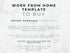 Text on a marble background about a work-from-home template for purchase.