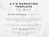 A digital template listing graphic with black text on a white marble background. The text reads: '4 C'S MARKETING TEMPLATE TO BUY', 'INSTANT DOWNLOAD | PRODUCT TO EDIT', and several paragraphs noting this is a digital PDF download rather than a physical product.