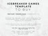 Digital template listing graphic with the text 'ICEBREAKER GAMES TEMPLATE TO BUY' on a white marble background, plus additional download information and a link to Canva.