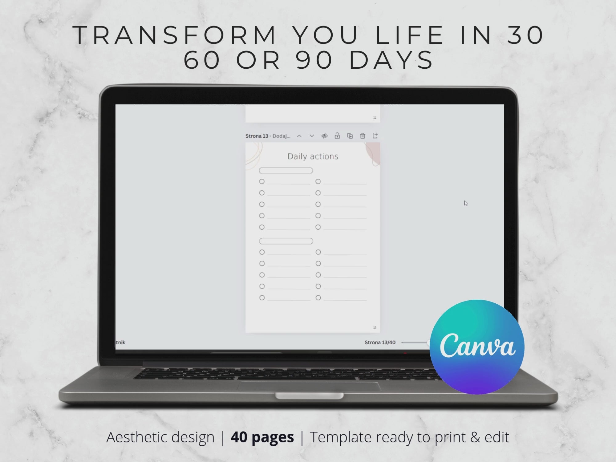 30 60 90 Days Challenge Template