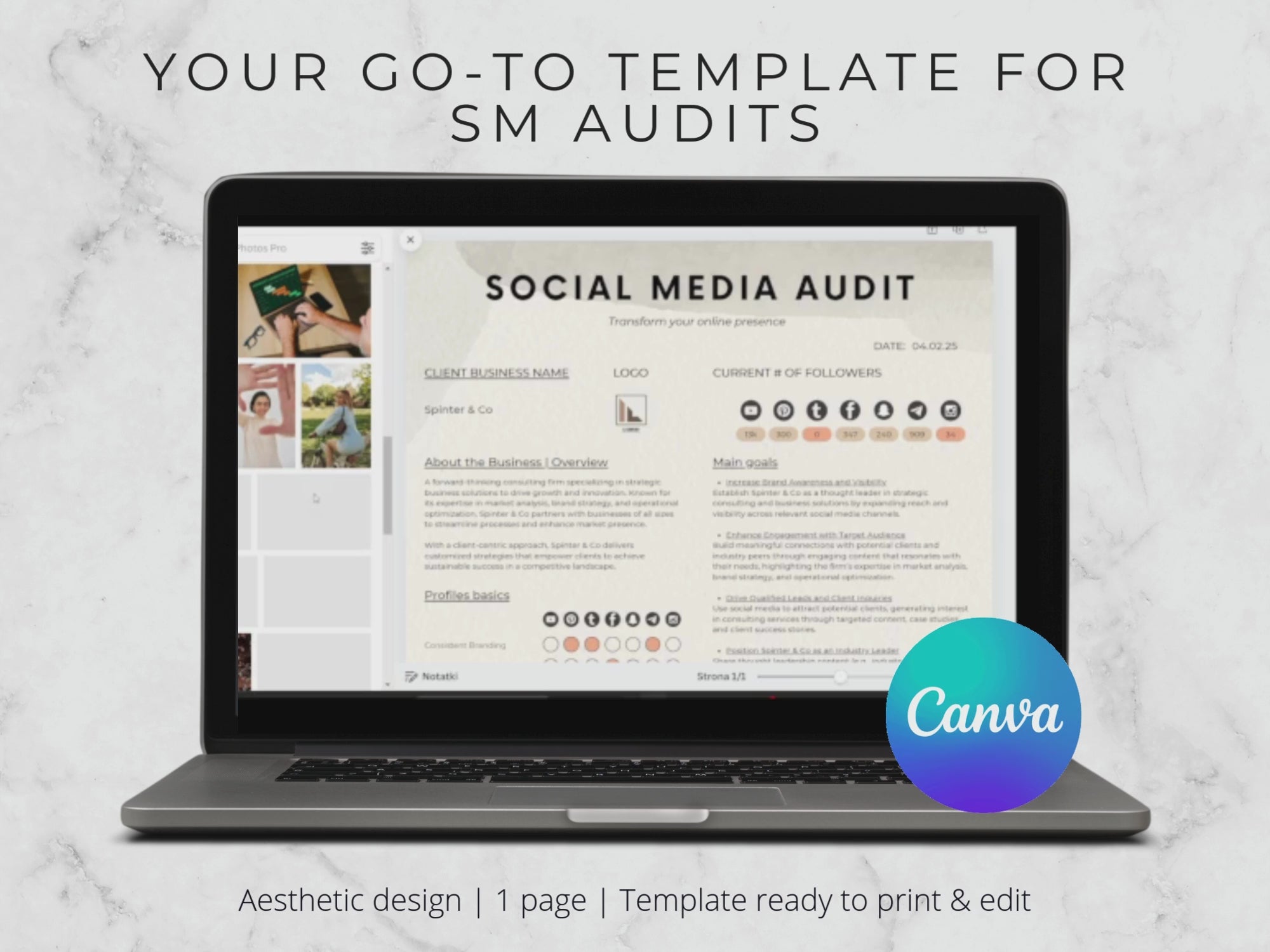 Social Media Audit Template PDF to download