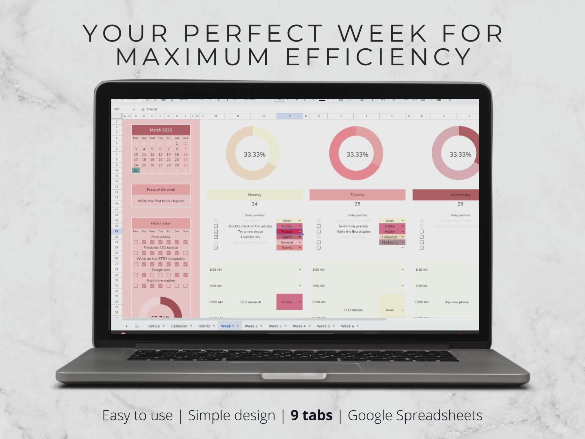 Task Tracker Template for Google Sheets