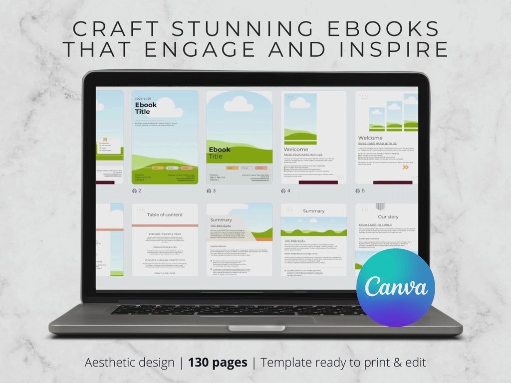 Editable Ebook Template: 130-Page Lead Magnet, Canva (A4 PDF File)