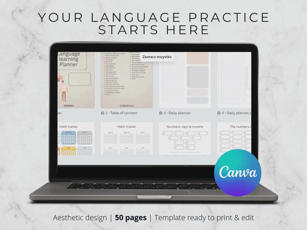 Language Learning Planner & Habit Tracker