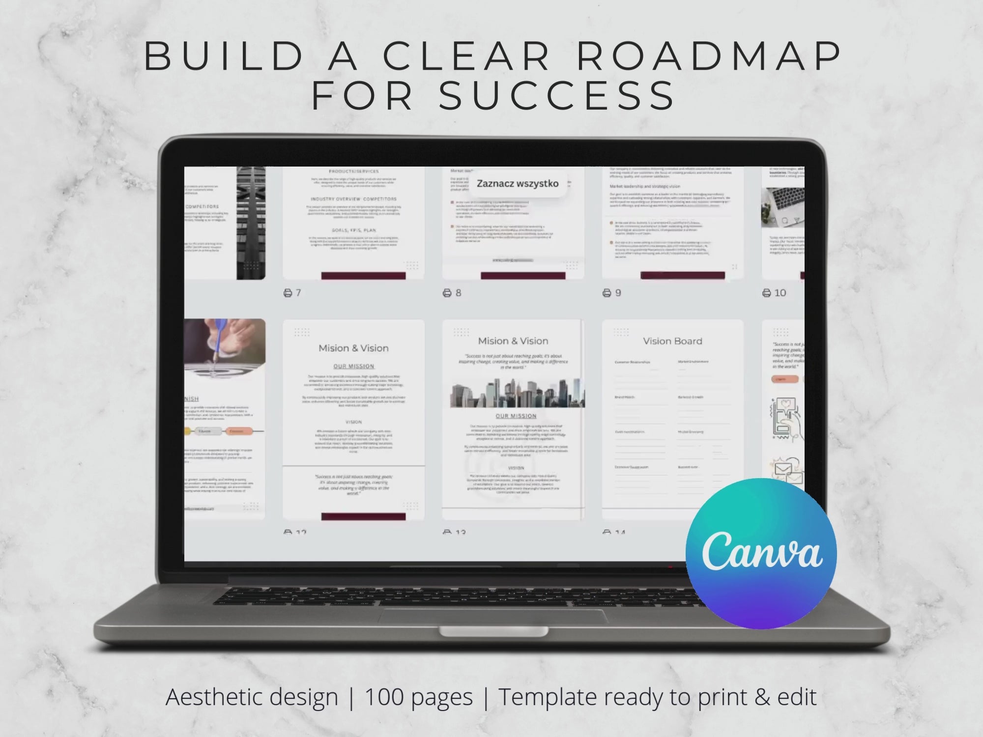 Canva Business Plan Template: 100-Page Guide (Digital Download)