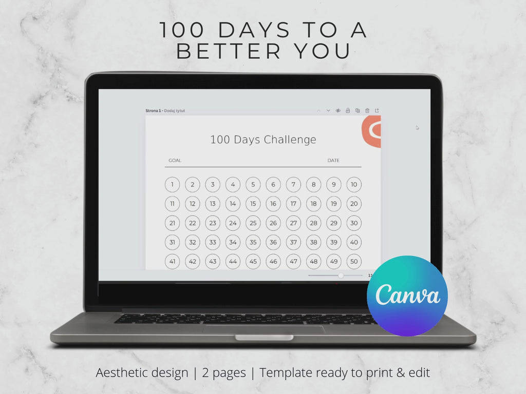 100-Day Habit Tracker: Fillable Goal Planner (A4 & US Letter PDF Download)