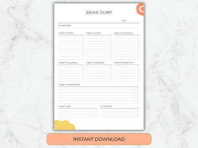 Brain dump page example