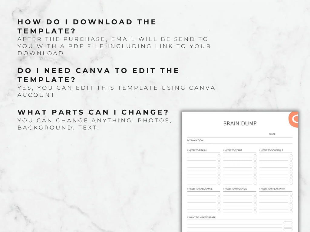 Most common questions about the brain dump template