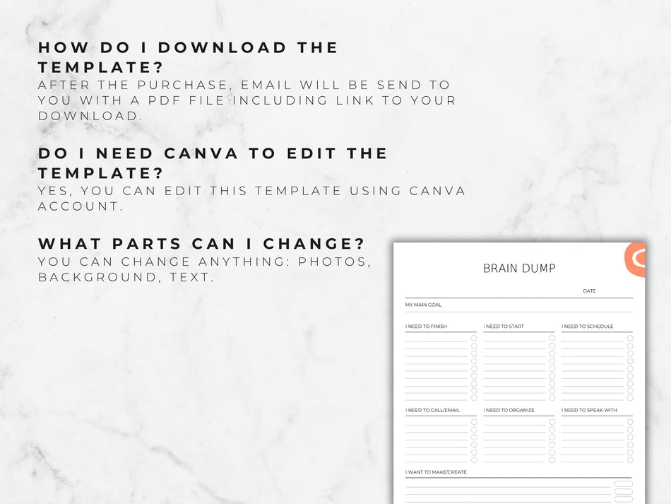 Most common questions about the brain dump template